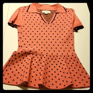 ELLE collared polka dot blouse